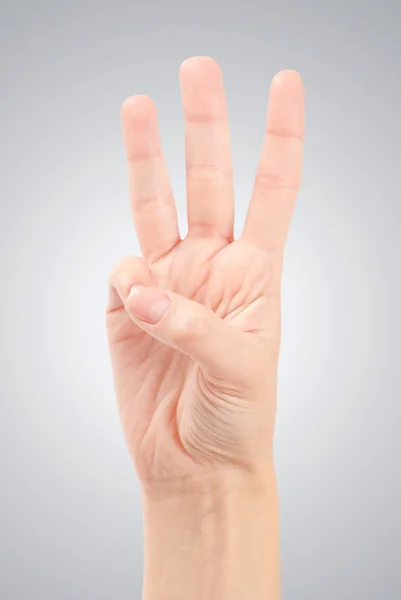 Hand Gesture - Number three — Stock Photo, Image