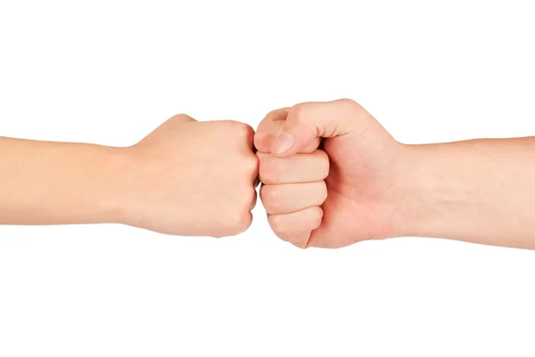 Twee vuisten: man en vrouw — Stockfoto