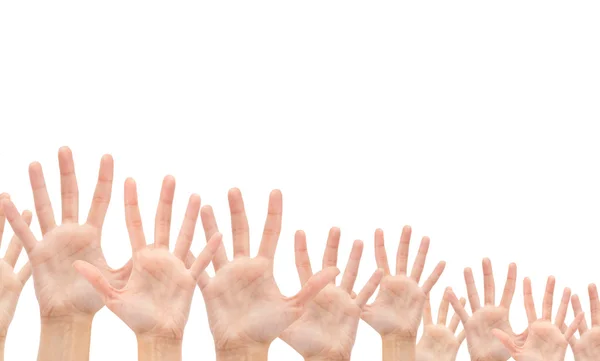 Gruppo di mani in alto — Foto Stock