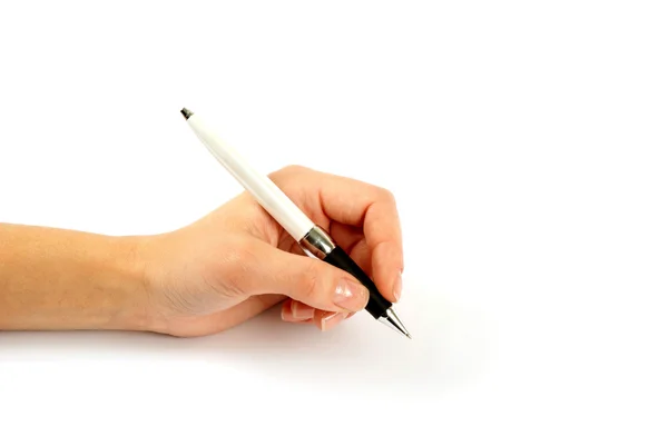 Close-up van een hand schrijven — Stockfoto