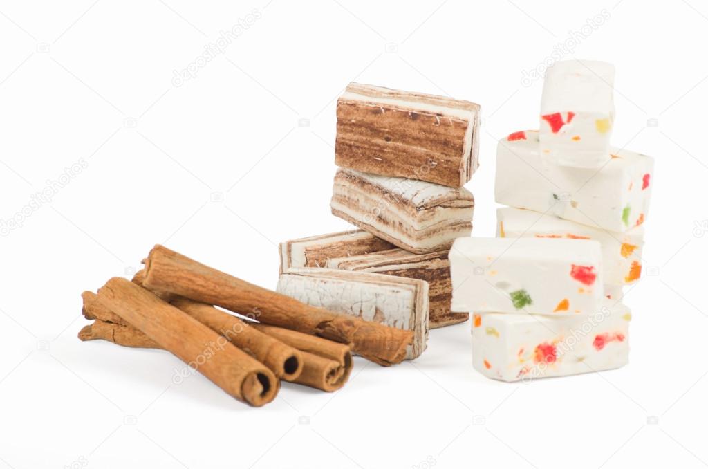 Few pieces of nougat and cinnamon