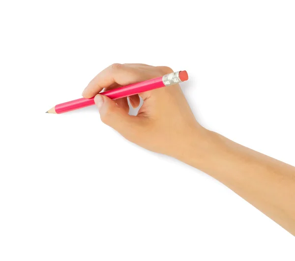 Human hand with pencil writing something — Stock Photo, Image