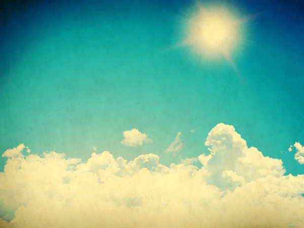 Moln på blå himmel i retrostil. — Stockfoto