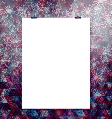 bir duvarda beyaz poster