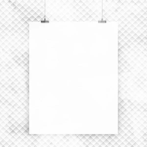 Cartel blanco en una pared —  Fotos de Stock