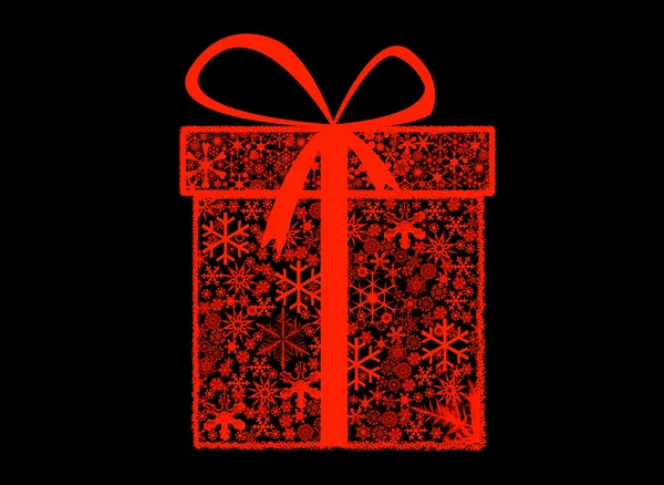 Red Christmas gift box — Stock Photo, Image