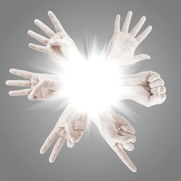 Liczenie rąk ludzkich (0-5) — Zdjęcie stockowe
