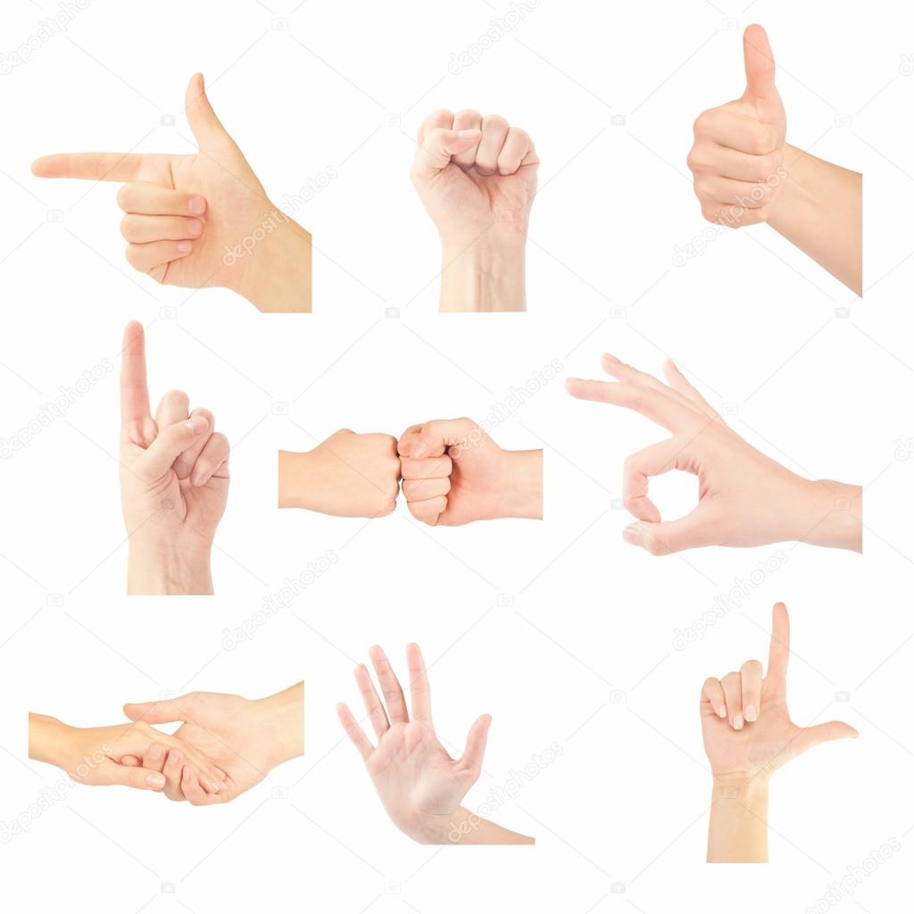 Set of gesturing hands