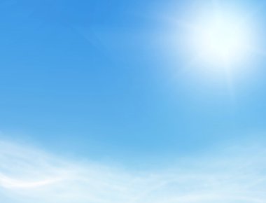 Güneşli mavi gökyüzü