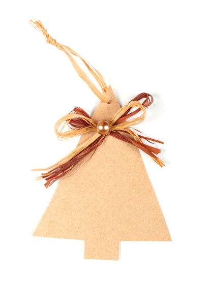 Cartão de natal com rótulo de árvore — Fotografia de Stock