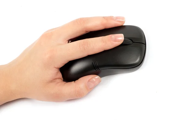 Mouse del computer con mano — Foto Stock