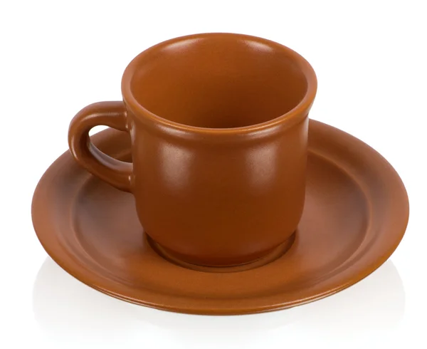 Braune Tasse auf weiß — Stockfoto