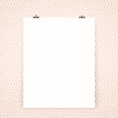 duvarda beyaz poster