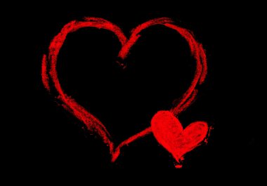 boyalı kırmızı kalp