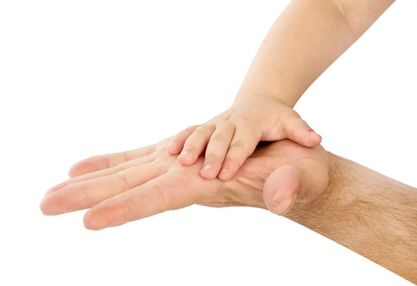Baby hand with father's hand — Stock Photo, Image