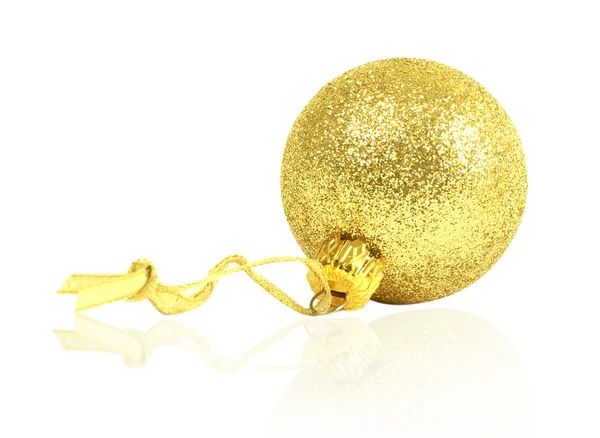 Golden dull christmas ball — Stock Photo, Image