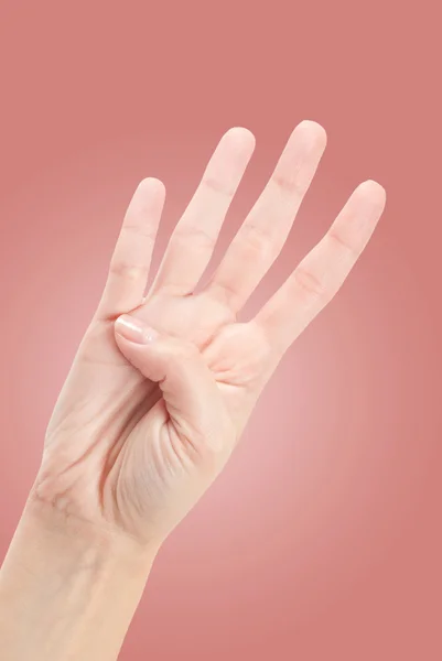 Hand Gesture - Number Four — Stock Photo, Image