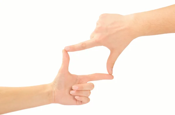 Hands in shape of frame — Stock Photo, Image