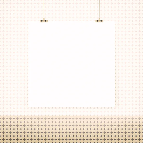 White poster on wall — Stock Photo, Image