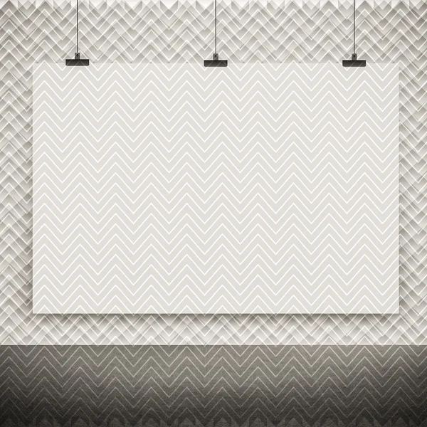 White poster on wall — Stock Photo, Image
