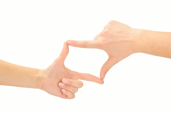 Hands in shape of frame — Stock Photo, Image