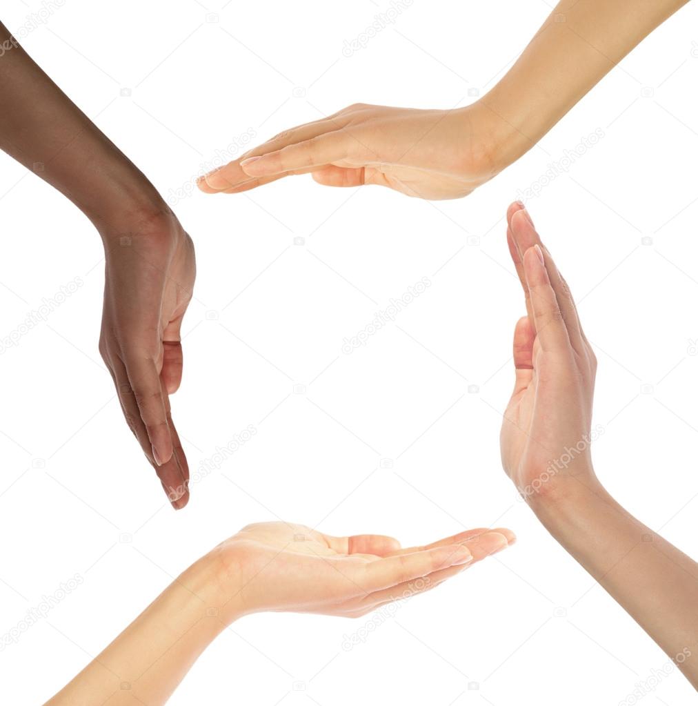 human hands making circle