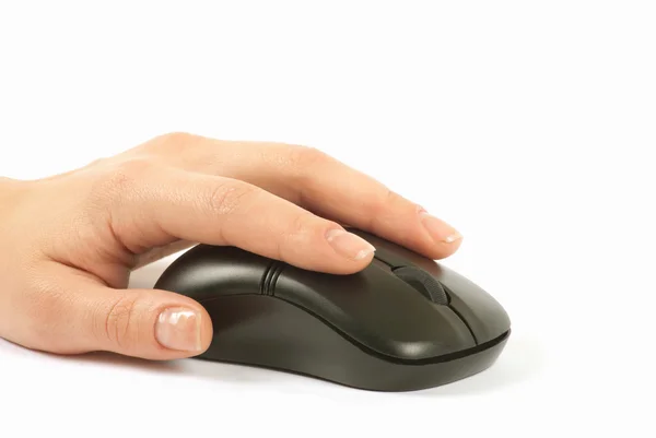 Computer mouse with hand — Stock Photo, Image