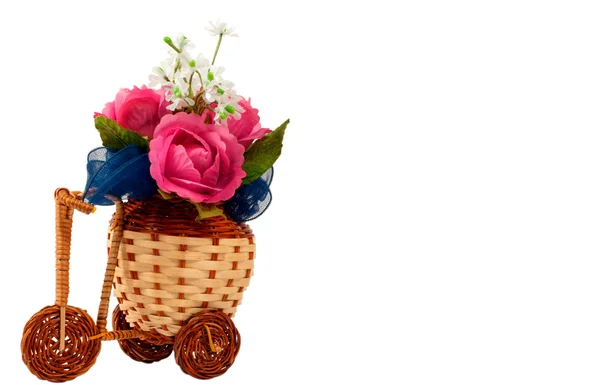 Bicycle vase with flowers — Stock Photo, Image