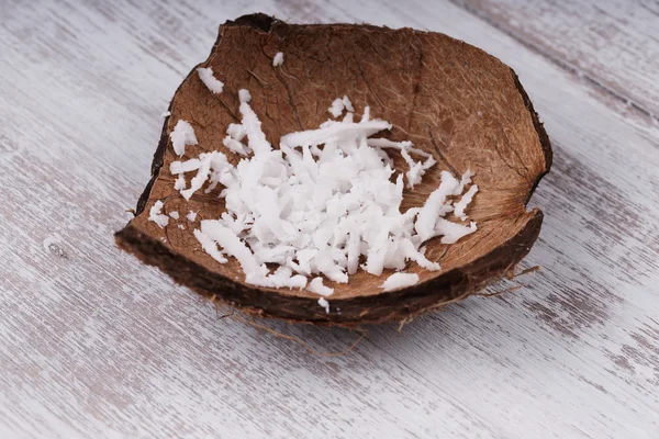 Coconut in the coconut shell — Stock Photo, Image