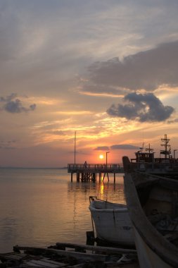 Bulgar balıkçı kasabası gün batımı