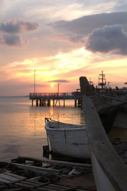Bulgar balıkçı kasabası gün batımı