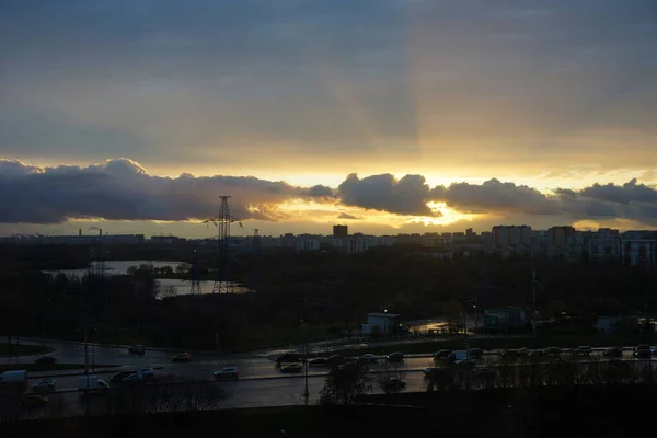 Rusko Moskva Listopad2020 Pohled Velkou Dálnici — Stock fotografie