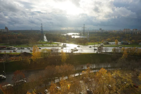 Rusko Moskva Listopad2020 Pohled Velkou Dálnici — Stock fotografie