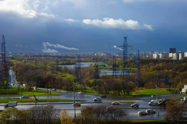 Russland Moskau November 2020 Blick Auf Die Große Autobahn — Stockfoto