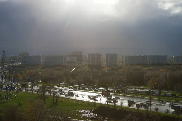 Rússia Moscou Novembro 2020 Vista Grande Rodovia — Fotografia de Stock