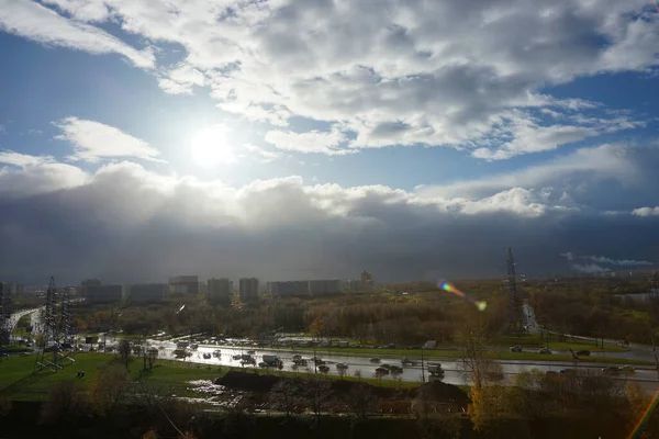 Russland Moskau November 2020 Blick Auf Die Große Autobahn — Stockfoto