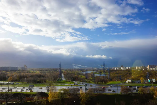 Russland Moskau November 2020 Blick Auf Die Große Autobahn — Stockfoto