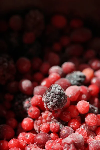 Mélange Baies Congelées Dans Givre — Photo