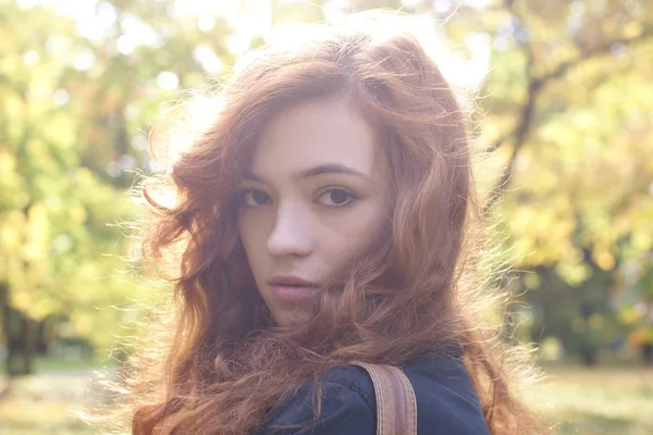 Menina no parque de outono — Fotografia de Stock