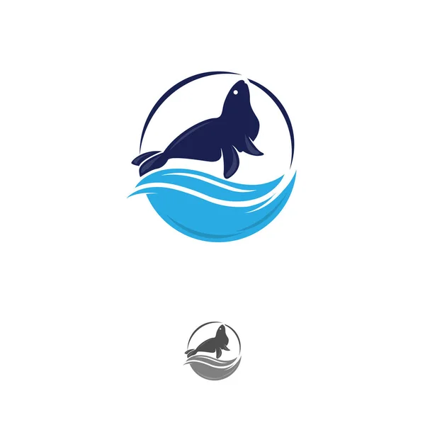 Шаблон Логотипа Векторного Морского Льва — стоковый вектор
