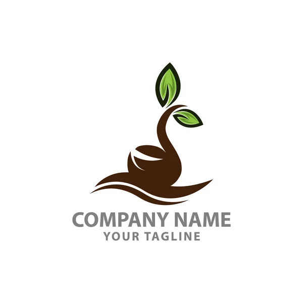 Nasiona Roślin Logo Koncepcja Wektor Szablonu — Wektor stockowy