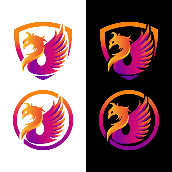 Phoenix Stoupající Wings Logo Design Vektorové Šablony Luxusní Korporátní Falcon — Stockový vektor