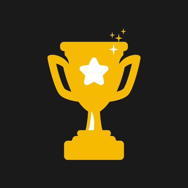 Champion Trophy Linear Style Logo Icon Winner Award Logo Template — Stock Vector