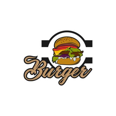 Burger grafik vektör görüntüsü, logo sandviç, harf. EPS 10