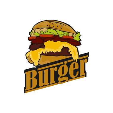 Burger grafik vektör görüntüsü, logo sandviç, harf. EPS 10