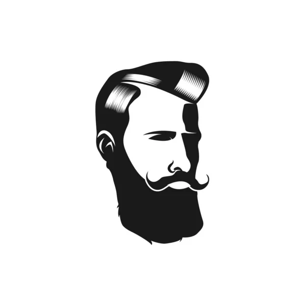 Logotipo Mascota Ilustración Una Barba Hombre Eps — Vector de stock