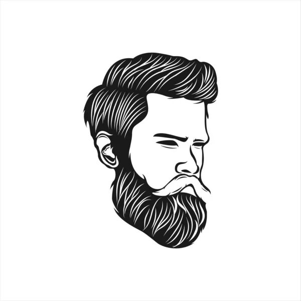 Иллюстрация Логотипа Талисмана Бородатого Человека Eps — стоковый вектор