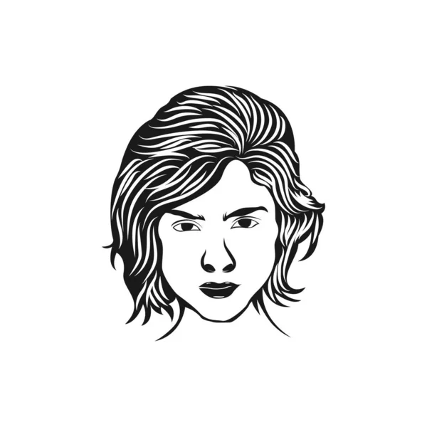 Векторная Иллюстрация Женщины Белом Фоне Изображены Девушки Разными Прическами — стоковый вектор