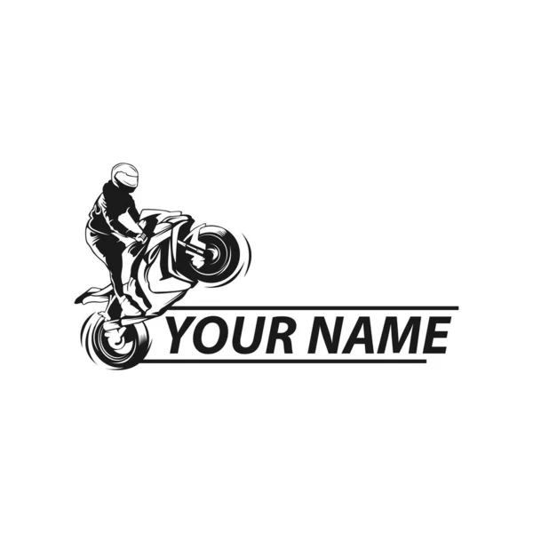 Niesamowita Konstrukcja Logo Motocykl Stojący Eps — Wektor stockowy