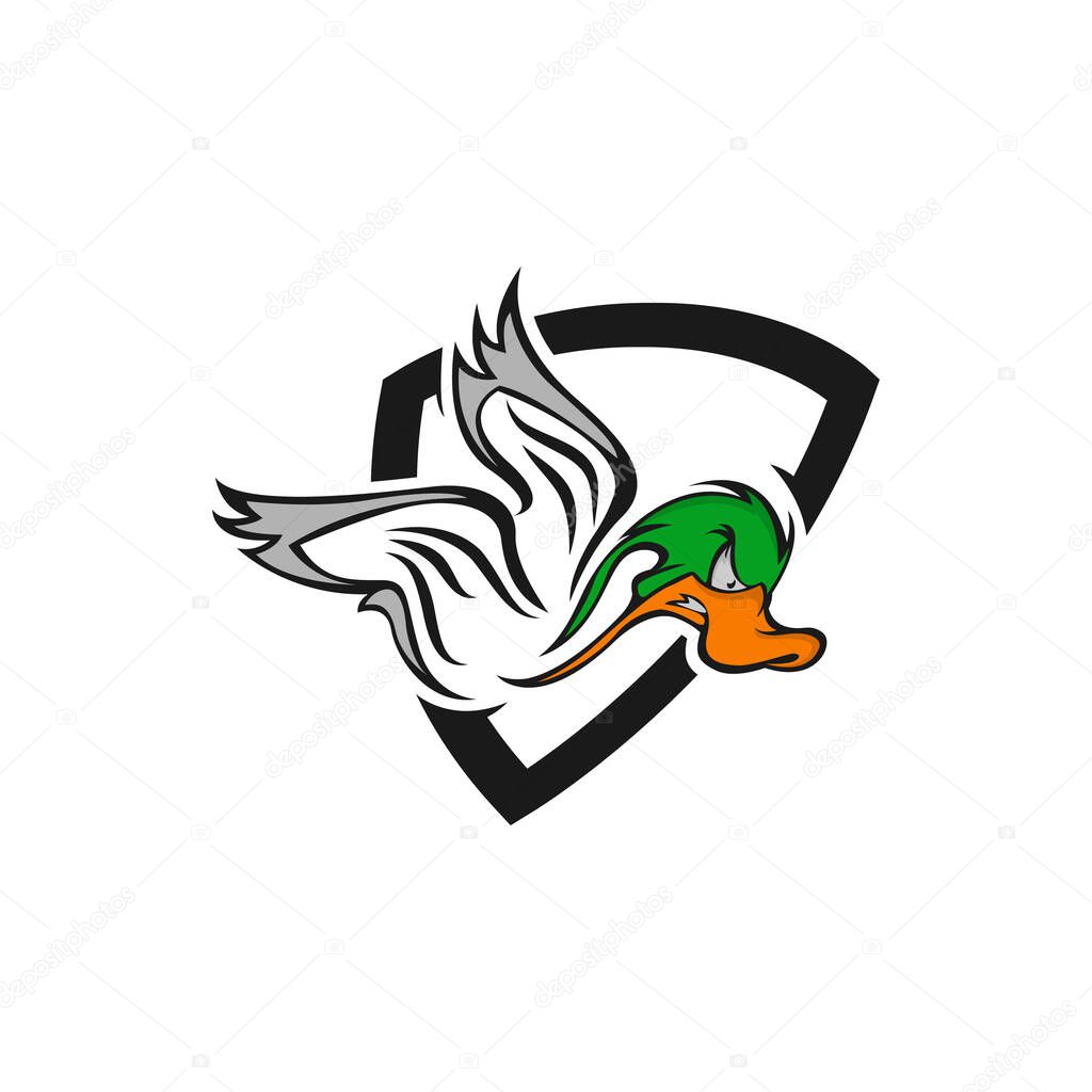The Ducks logo design inspiration for club. Duck mascot logo design.EPS 10